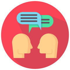 consulting vector round flat icon