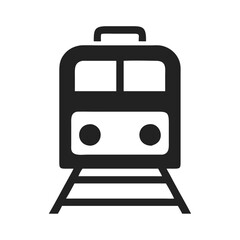 Fototapeta premium Train Icon in simple design on tracks