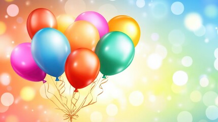 Cheerful and Colorful Balloons with Festive Background for Celebrations and Events