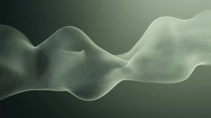 Abstract waveforms in green color, long exposure effect