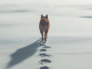 Lone Canine Exploring Coastal Serenity