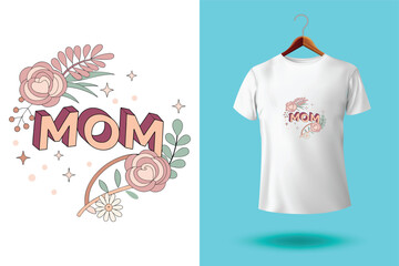 Happy mothers day typography t shirt design.