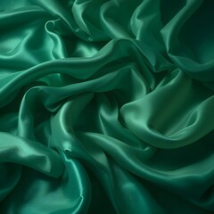 Obraz premium Degradado de verde jade profundo, esmeralda y aventurina. Tejido de seda suave con sombras fluidas. Ambiente elegante y lujoso.