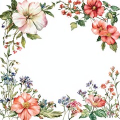 Beautiful Floral Arrangement with Delicate Blossoms and Vibrant Greens for Elegant Background or Decorative Design