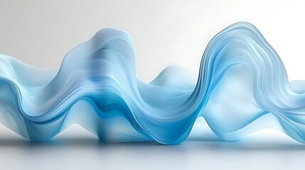 Abstract Blue Wave Form Design Art