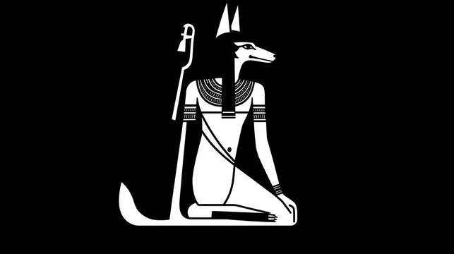 recommend clip art: Anubis god of ancient Egypt isolated outline vector icon, jackal-headed god of funerals and death, ancient Egyptian monochrome symbol