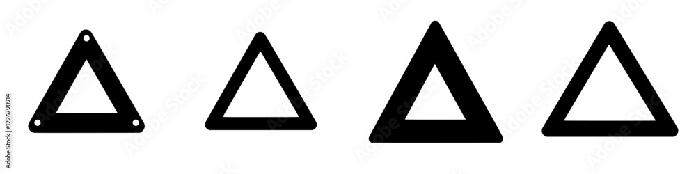 Poster various sizes of triangles displayed in a sequence showcasing geometric shapes and forms in a minima