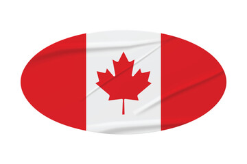Canada Flag Stickers. Glue-on, wrinkled stickers or labels