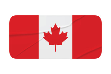 Canada Flag Stickers. Glue-on, wrinkled stickers or labels