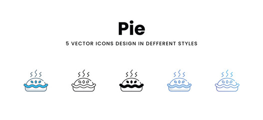 Pie icons in different style vector stock illustration