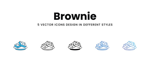 Brownie icons in different style vector stock illustration