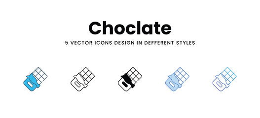 Choclate icons in different style vector stock illustration
