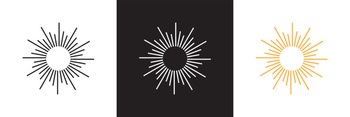 Vintage sunburst vector. isolated on white and black background. vector illustration. EPS 10