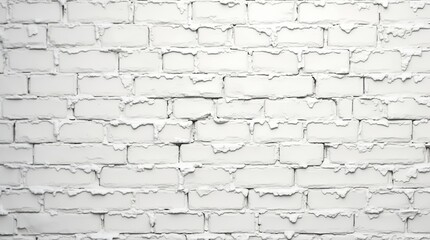 Fototapeta premium Weathered White Brick Wall with Peeling Paint and Rough Textures