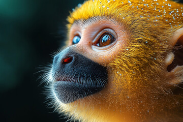 Golden Lion Tamarin Portrait Showing Exquisite Detail