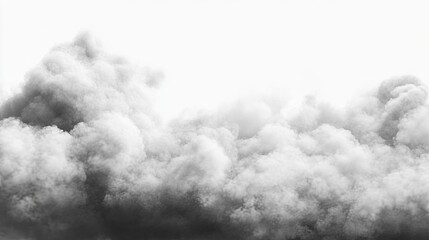 Cutout Clean White Cloud Transparent Background: Cutout clean white cloud with transparent background, special effect, 3D illustration.