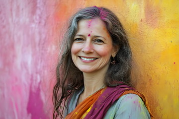 Portrait of an elder indian women staring