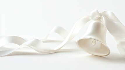 Delicate White Bell with Ribbon: High-quality transparent