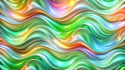 Obraz premium abstract background waves texture layered texture green glow gold silk like