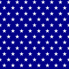 Festive seamless pattern with white stars on a blue background, perfect for patriotic designs and celebrations