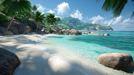 Tropical beach with clear water.