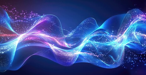 Fototapeta premium Abstract Sparkling Waves of Light and Energy
