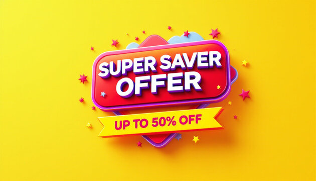 super saver offer sale discount badge promotion text