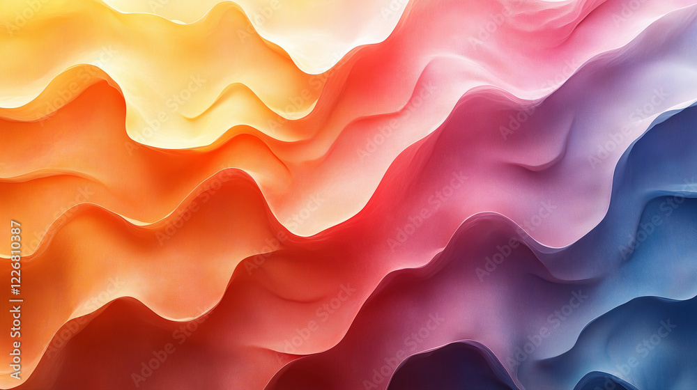 Wall mural colorful wave patterns create a vibrant abstract design showcasing fluid movement and harmony during