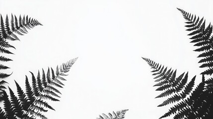 Fern Hand Drawn Monochrome Background Frame: Fern hand drawn monochrome background frame,
