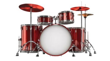 Snare drum set isolated on white background