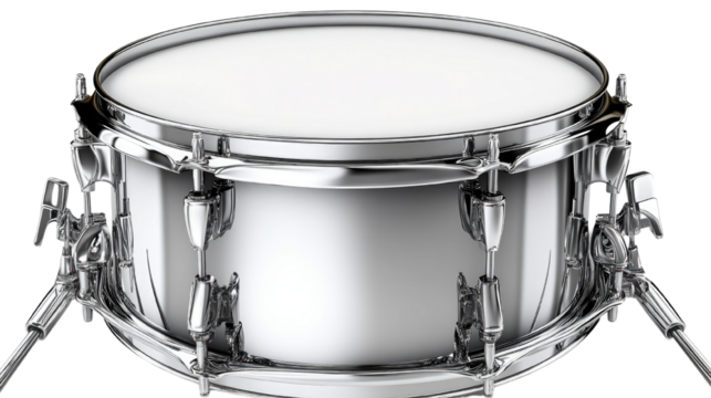 Snare drum set isolated on white background