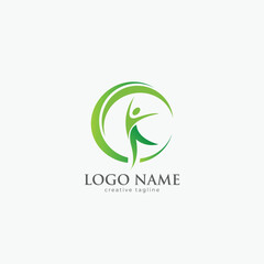Weight loss, woman body, physical fitness, physical therapy logo template
