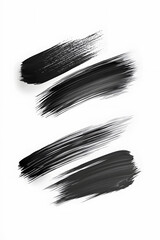 Obraz premium Black brush paint strokes, ink grungy decoration elements isolated on white background