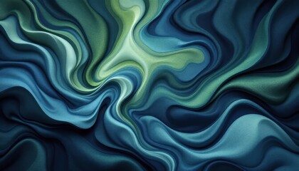 Obraz premium Abstract waves in blue and green flowing fluid art pattern