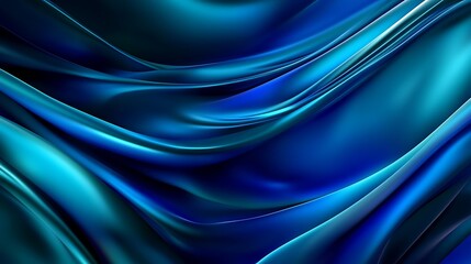 Fototapeta premium Abstract Blue Draped Fabric Smooth Waves Design