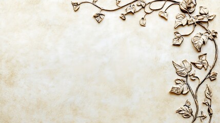 Elegant Beige Wall Decor With Intricate Ivy Design