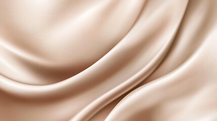 Fototapeta premium Elegant Draped Beige Silk Fabric Texture