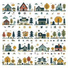 Obraz premium Stylish and Simple Flat Vector Icon Set for Graphic Design Projects