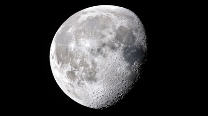 Obraz premium Gibbous Moon, night sky, celestial body, space exploration, astronomy
