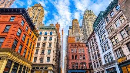 Vibrant Cityscape: A Colorful Street