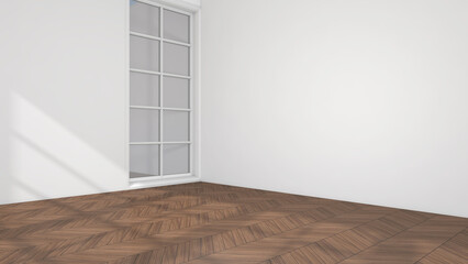 Empty room with Wall Background. 3D illustration, 3D rendering