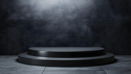 Dark Room Two Tiered Circular Platform Display