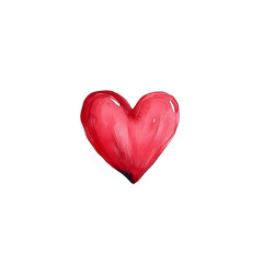 Fototapeta premium Watercolor hand drawn heart for valentines day isolated on white