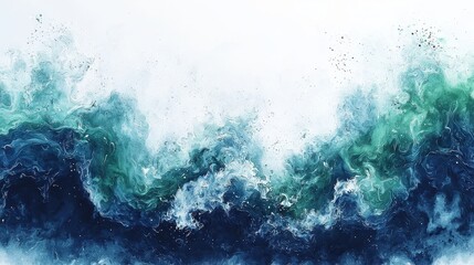 Obraz premium Painting with blue and green colors on canvas creating an abstract art piece