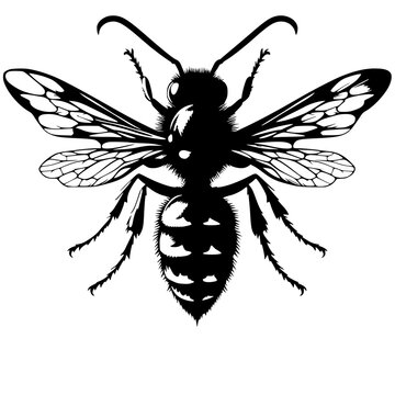 black wasp insect isolated white background clip art preview