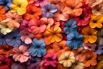 Fototapeta premium A Colorful Collection Of Vibrant Petunias Blooming