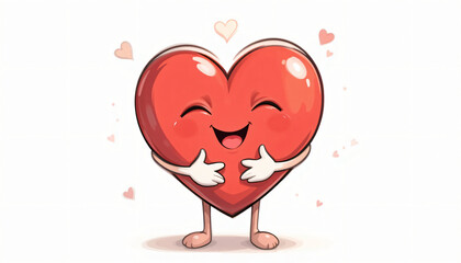 Self Hug Heart on White Background, Happy Hug Day 2025, Heartfelt Hug, Self-love, Emotional Hug, Hug Day 2025, Love and Care, Hug Symbol, Expressing Affection, Heartwarming Gesture