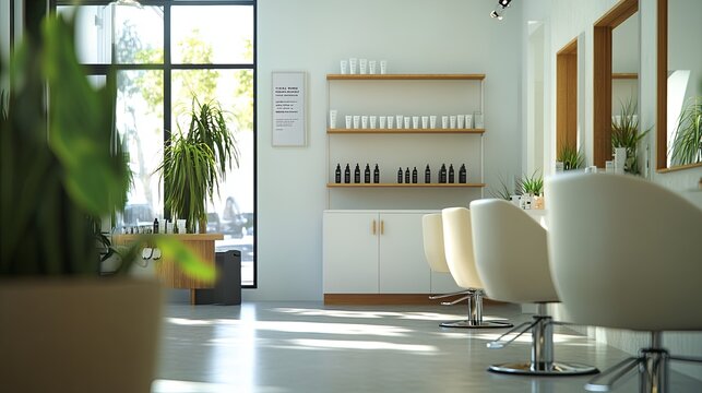 A clean promotional flyer for salon scheduling software featuring simple, engaging visuals. digital