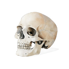 Obraz premium Human skull isolated on white background