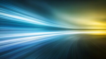 Abstract Blue Yellow Light Speed Lines Background
